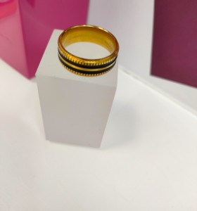 7-9-75762-1-Anillo acero dorado con dos lineas negras T22