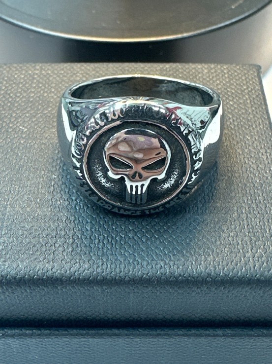 7-9-75701-1-Anillo acero tipo sello plateado de calavera T23