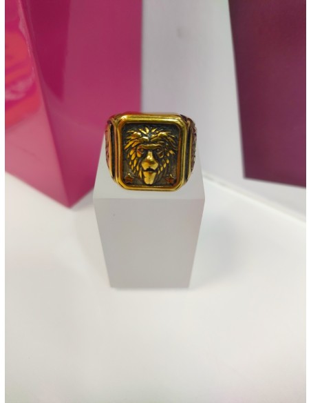 7-9-75657-1-Anillo acero dorado con simbolo de leon T20