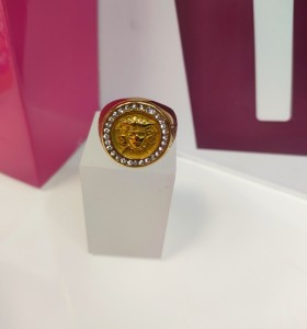 7-9-75554-1-Anillo acero dorado con simbolo de versace T17