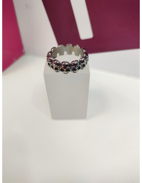 7-9-75493-1-Anillo acero plateado linea de calaveras T27