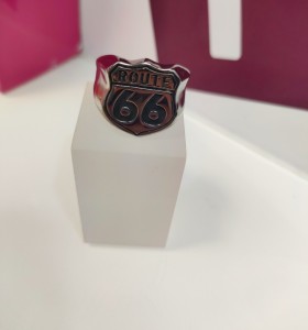 7-9-75483-1-Anillo acero plateado route 66 T26