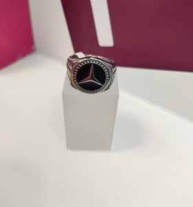 7-9-75480-1-Anillo acero plateado tipo mercedes benz T30