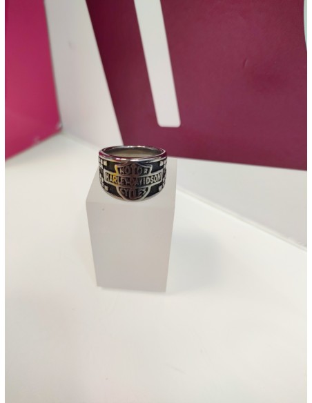 7-9-75470-1-Anillo acero plateado motor harley dayidson T20