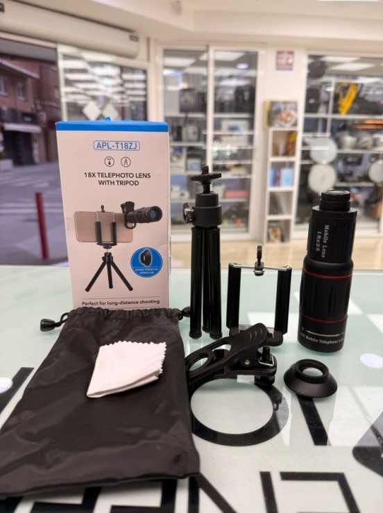 8-8-76224-1-Objetivo fotográfico Lente teleobjetivo Apexel 18x con trípode