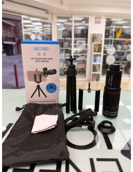 8-8-76224-1-Objetivo fotográfico Lente teleobjetivo Apexel 18x con trípode