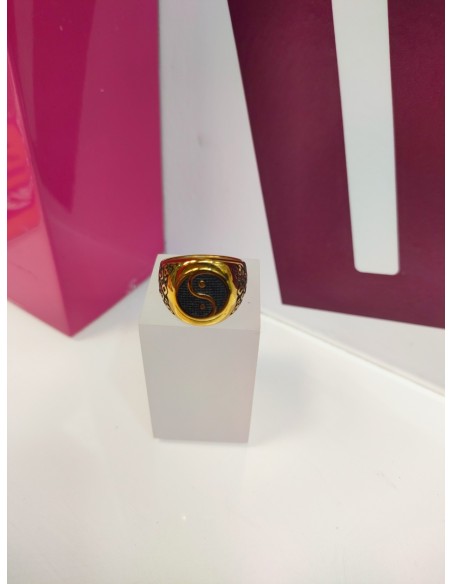 9-9-75585-1-Anillo acero dorado con simbolo de yin y yang T22