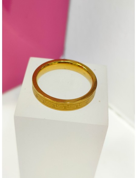 1-9-75801-1-Anillo acero dorado con patron greca T17