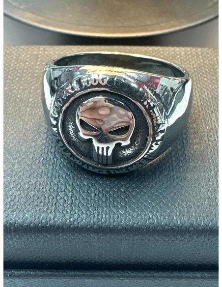 1-9-75699-1-Anillo acero tipo sello plateado de calavera T26