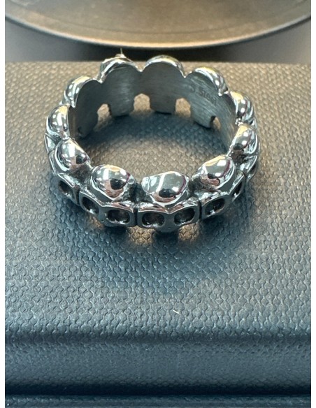 1-9-75695-1-Anillo acero plateado de calavera T19