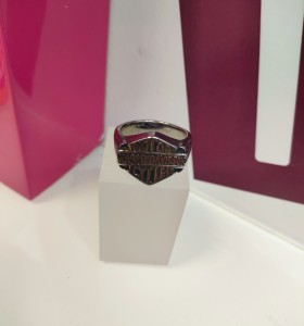 1-9-75610-1-Anillo acero plateado harley davidson T30