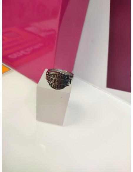 1-9-75606-1-Anillo acero plateado harley davidson T26