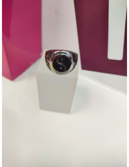 1-9-75587-1-Anillo acero plateado con simbolo de yin y yang T26
