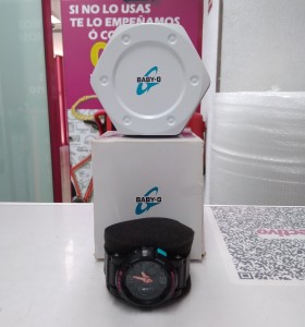 8-9-53265-1-Reloj Pulsera Señora Baby G Bga-180 Negro Rosa