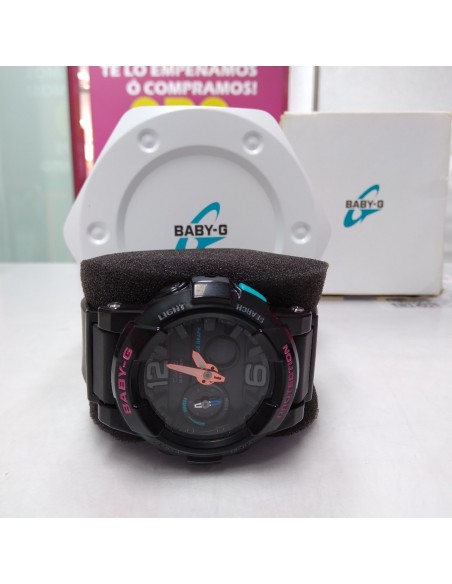8-9-53265-2-Reloj Pulsera Señora Baby G Bga-180 Negro Rosa