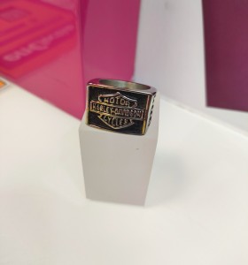 8-9-75598-1-Anillo acero plateado tipo sello cuadrado harley davidson T20