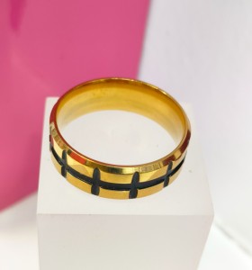 8-9-75753-1-Anillo acero dorado con lineas negras T26