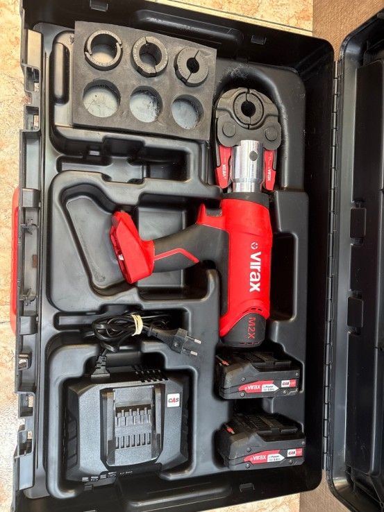 1-1-268617-1-Herramienta Fontanería MAQUINA ELECTROMECANICA MULTICAPA VIRAX VIPER M2X 2 BATERIAS Y CAJA 