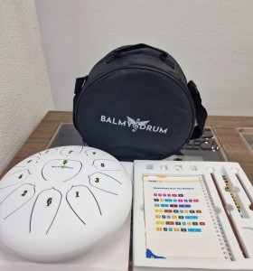 1-1-270555-1-Set Instrumento Percusion Tambor Metalico Lenguetas Balmy Drum Blanco (Sin Uso) 2