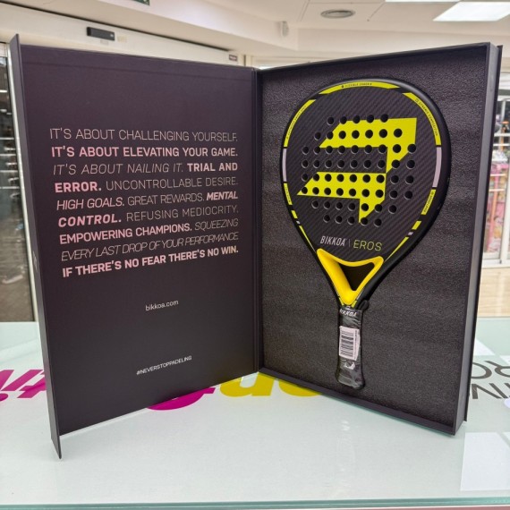 8-8-76904-3-Pala de pádel bikkoa Eros Amarillo fluorescente (Nueva)