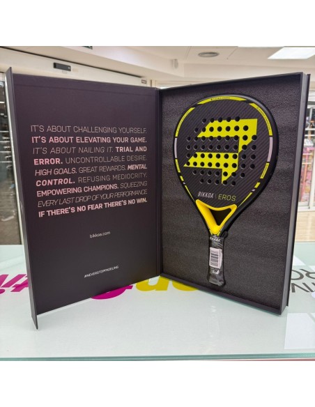 8-8-76904-3-Pala de pádel bikkoa Eros Amarillo fluorescente (Nueva)