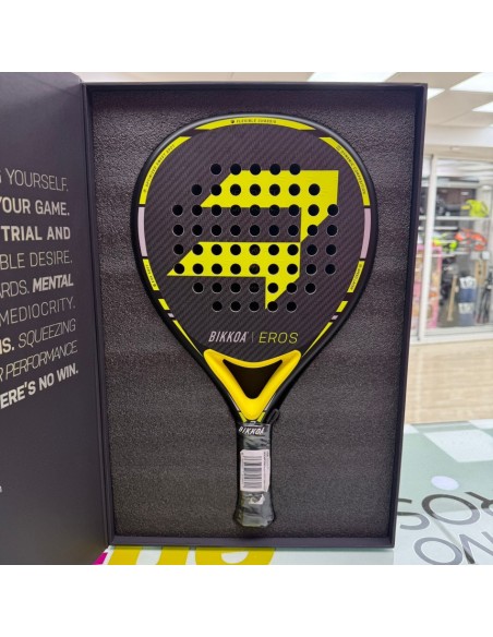 8-8-76904-4-Pala de pádel bikkoa Eros Amarillo fluorescente (Nueva)