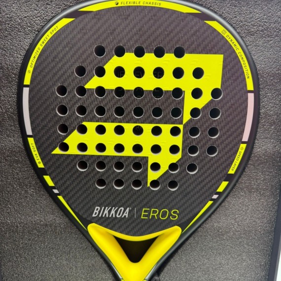 8-8-76904-5-Pala de pádel bikkoa Eros Amarillo fluorescente (Nueva)