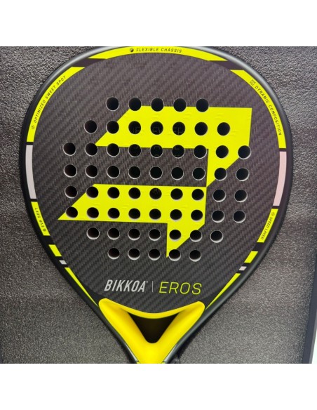 8-8-76904-5-Pala de pádel bikkoa Eros Amarillo fluorescente (Nueva)