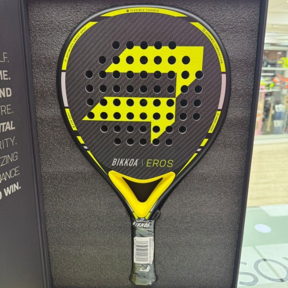 8-8-76904-6-Pala de pádel bikkoa Eros Amarillo fluorescente (Nueva)