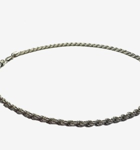 1-8-75249-1-Cadena tipo cordón salomónico de plata de ley 925, L 49 cm