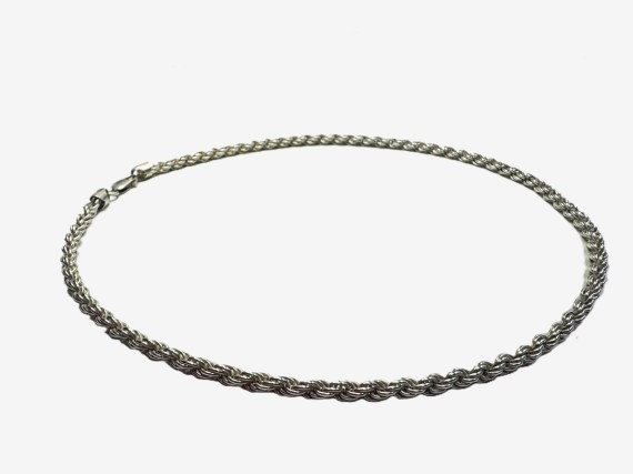 1-8-75249-1-Cadena tipo cordón salomónico de plata de ley 925, L 49 cm