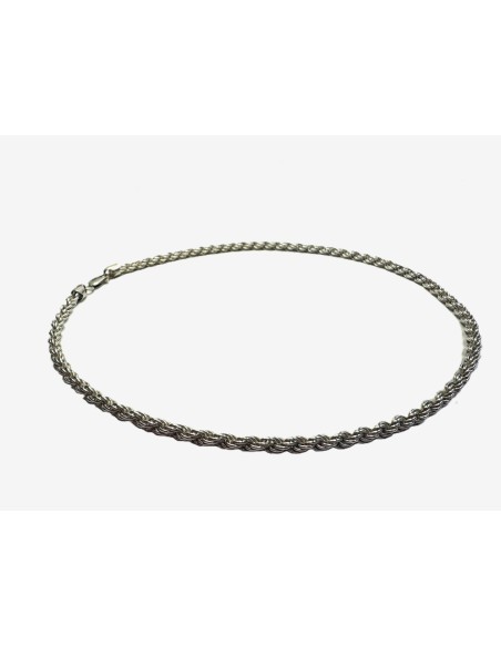 1-8-75249-1-Cadena tipo cordón salomónico de plata de ley 925, L 49 cm