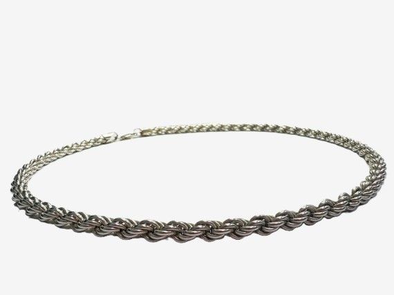 1-8-75248-1-Cadena tipo cordón salomónico de plata de ley 925, L 50cm