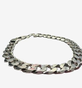 1-8-75250-1-Pulsera eslabones tipo cubana de plata de ley 925, L 23 cm