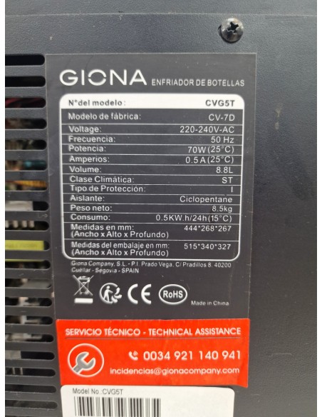 1-1-253014-3-Cocina Enfriador De Vino GIONA CVG5T 