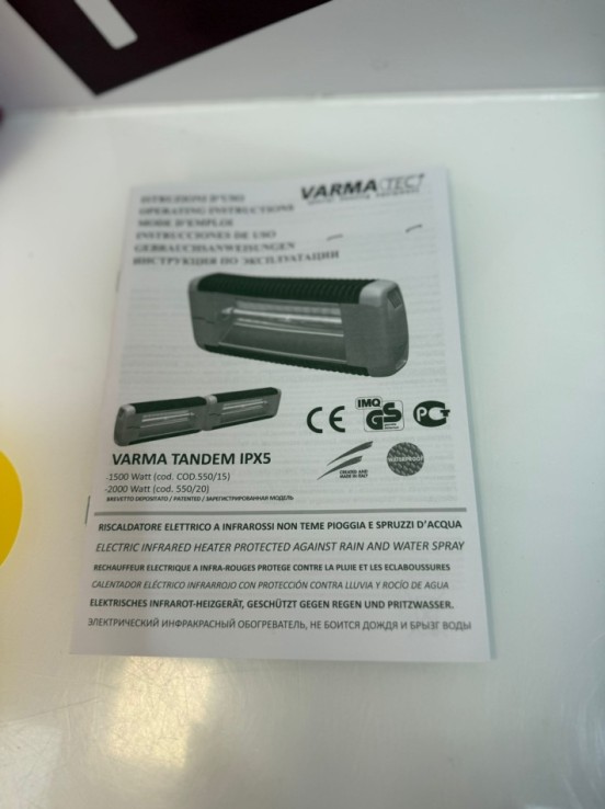 9-9-76615-5-Calefactor De Terraza varma electric tanden infrared irk ipx5 1500-2000 (sin uso)w 