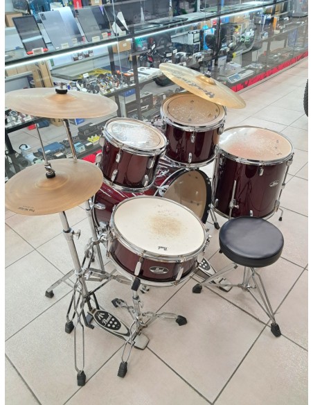 6-6-168451-5-Bateria Pearl Roadshow 22 Red Wine Banqueta
