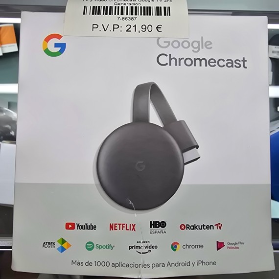 7-7-86387-1-TV y vídeo Chromecast Google TV 2nd Generación 