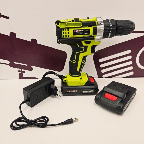 8-8-74356-1-Taladro A Bateria atornillador percutor Laishid 28V 2 baterías