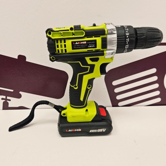 8-8-74356-2-Taladro A Bateria atornillador percutor Laishid 28V 2 baterías
