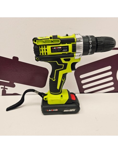 8-8-74356-2-Taladro A Bateria atornillador percutor Laishid 28V 2 baterías