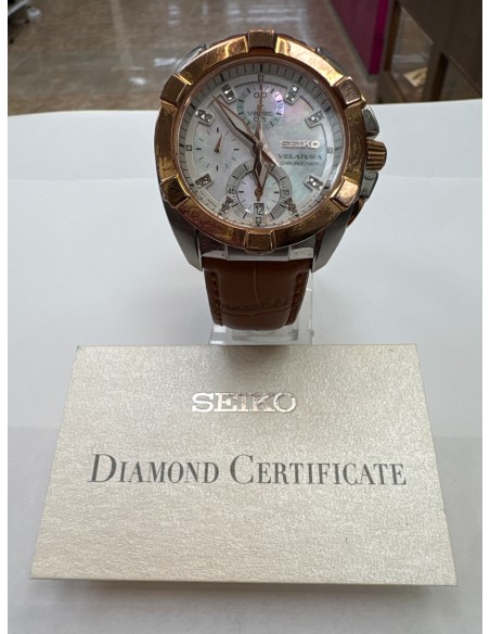 1-1-271374-1-Reloj Alta Gama Señora Seiko Velatura Chronograph Diamantes 
