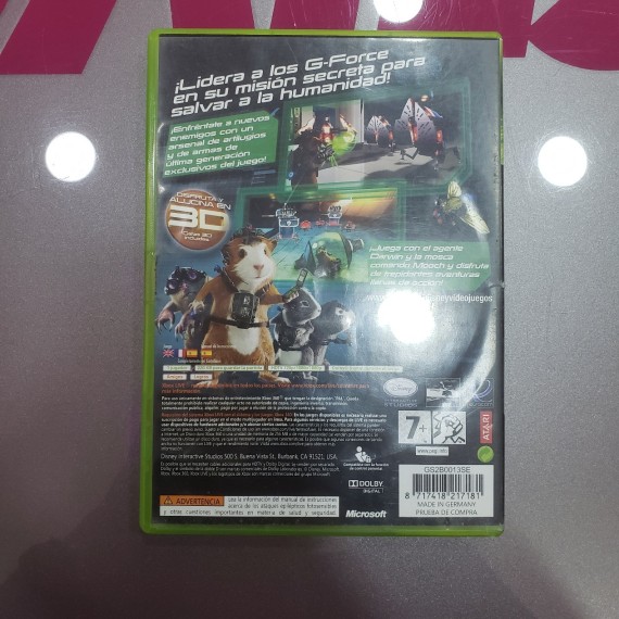 7-7-74005-2-Videojuego Xbox 360 G-Force Licencia Para Espiar
