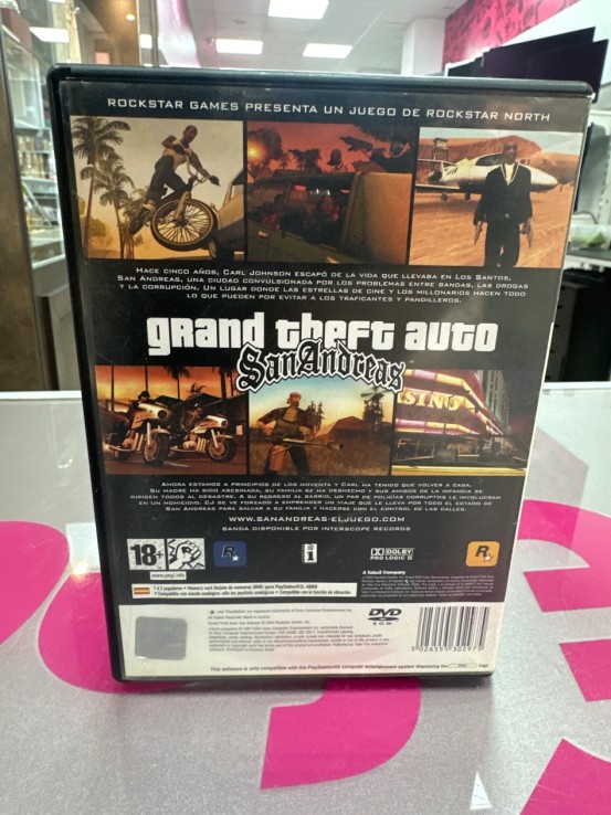 7-7-86567-3-Videojuego PS2 Grand theft auto San andreas