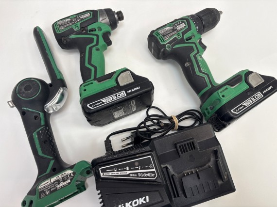 1-1-271492-2-Taladro A Bateria Set Hikoki Ue18djl Linterna Ds 18dd Taladro Atornillador De Impacto Wh 18dd 