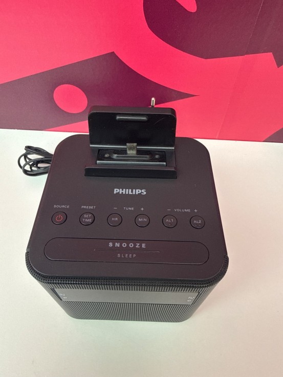 8-8-77564-1-Radio portátil Despertador Philips AJ3200 12 con Cargador de movil