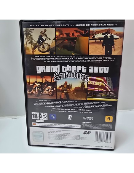 7-7-86630-3-Videojuego PS2 Grand theft auto San Andreas