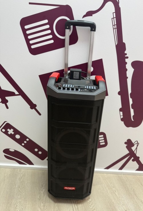 9-9-77206-2-Altavoz Portatil Bluetooth Aiwa Karaoke Trolley Party Speaker Kbtus-608mkII