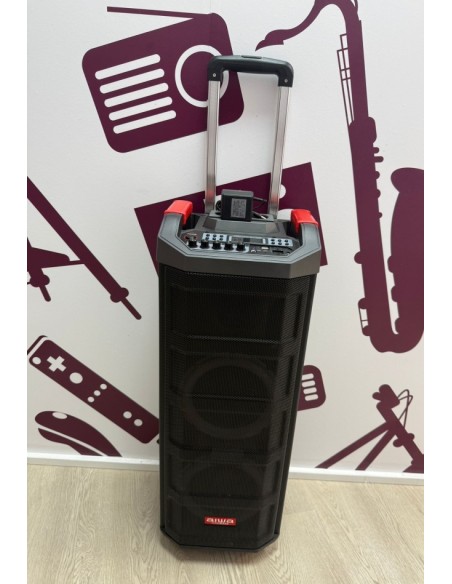 9-9-77206-2-Altavoz Portatil Bluetooth Aiwa Karaoke Trolley Party Speaker Kbtus-608mkII