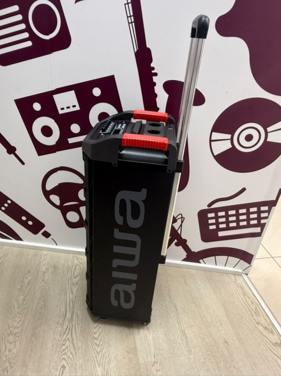 9-9-77206-4-Altavoz Portatil Bluetooth Aiwa Karaoke Trolley Party Speaker Kbtus-608mkII